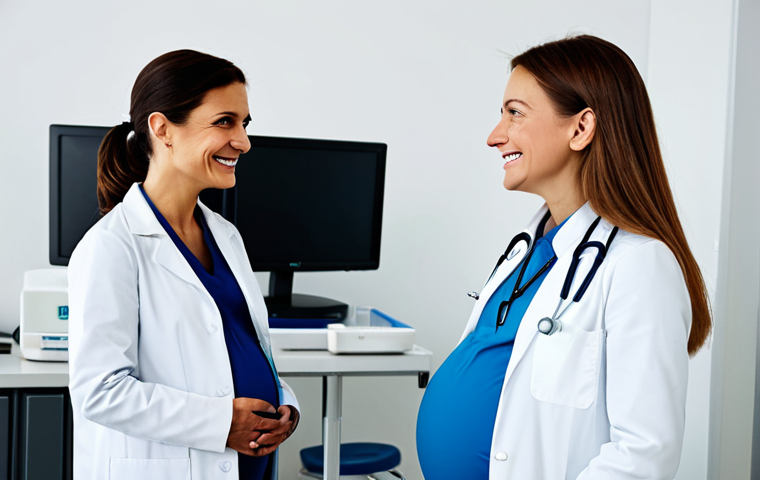 **Prompt:** "A professional Italian doctor in a white coat, smiling reassuringly at a pregnant woman in a clinic, ultrasound monitor visible in the background, fully clothed, appropriate content, safe for work, perfect anatomy, natural proportions, professional, friendly environment."