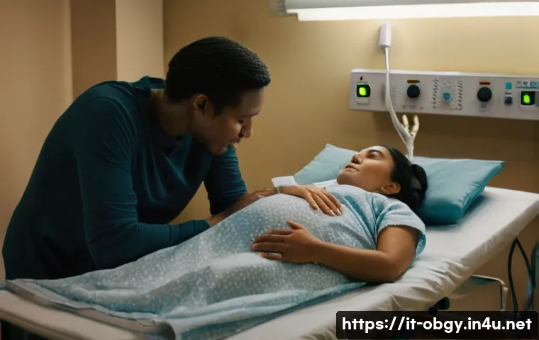태아 초음파 검사의 종류와 필요성 - **"A tender and emotional scene capturing the first trimester ultrasound. A pregnant woman, dressed ...