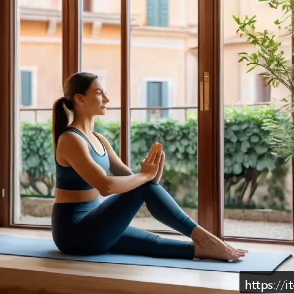 생리 불순 원인과 치료 병원 추천 - A serene Italian woman in her early 30s sitting comfortably in a sunlit, modern living room in Rome,...